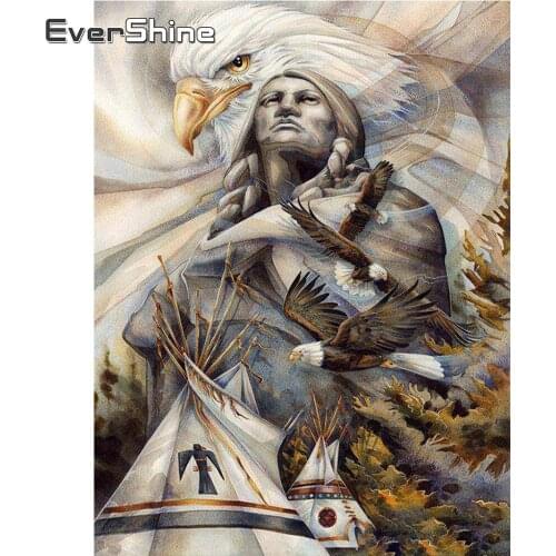 EverShine DIY Diamond Painting Eagle Cross Stitch Diamond Embroidery Animal Full Square Mosaic Portrait Rhinestones Home Decor