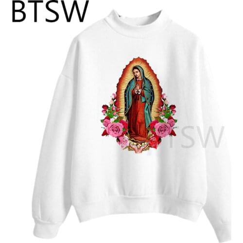 Graphic Our Lady of Guadalupe Virgin Mary Harajuku Graphic Streetwear Camisas Hombre Mujer 2020 Funny Hoodies Top Pullovers