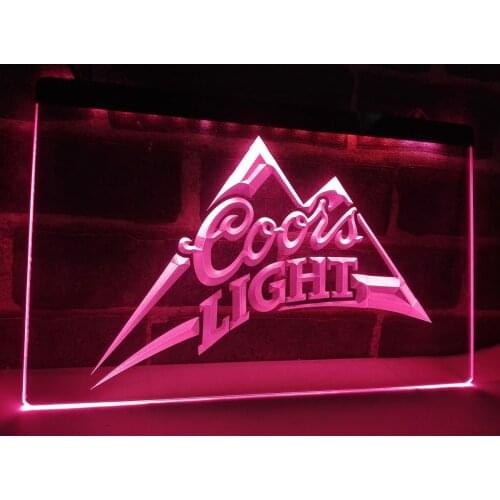LA004- Coors Light Beer Bar Pub Logo LED Neon Light Sign home decor crafts