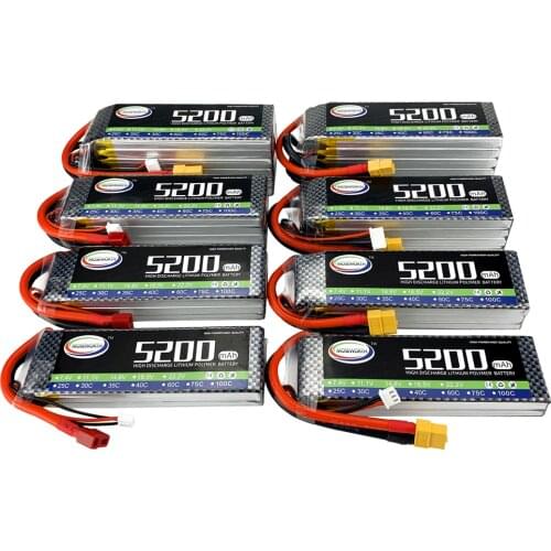 3S Lithium Batteries 11.1V 5200mAh 40C 60C 75C 100C RC Toys LiFePo4 Battery 3S For RC Helicopter Aircraft Car Drone Boat