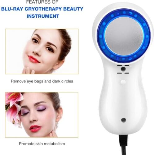 Medical Blue Light Therapy Face Machine for Wrinkles Skin Tightening Shrink Pores Anti Aging Cold Hammer Cryotherapy Ice Healing