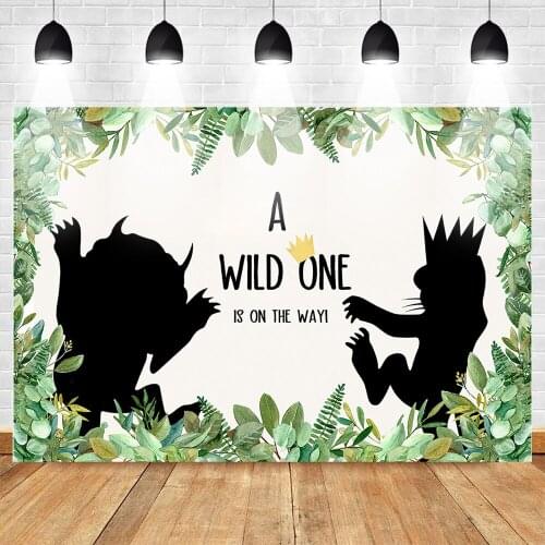 Mehofoto Safari Jungle Wild One Backdrop Wild Animals Baby Shower Photography Background Baby Newborn Party Banner Backdrops