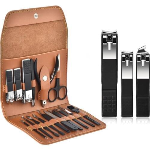 Stainless Steel Manicure Set Professional Nail Clipper Kit of Pedicure Tools Nails Toe Clipper Box For Toe Finger Care Gif