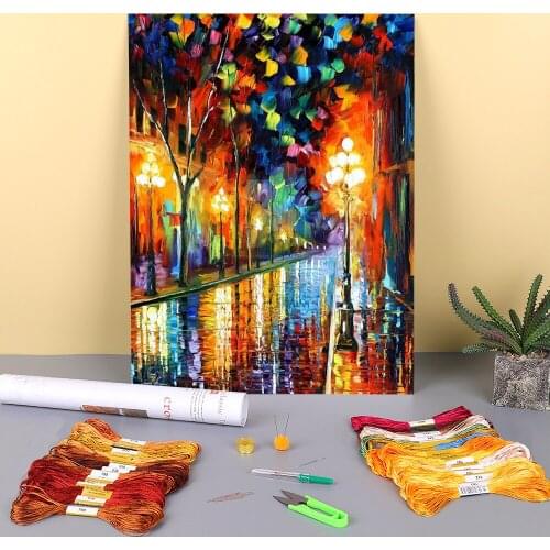 Before Morning Printed Water-Soluble Canvas 11CT Cross-Stitch Set Embroidery DMC Threads Knitting Handiwork Craft Stamped