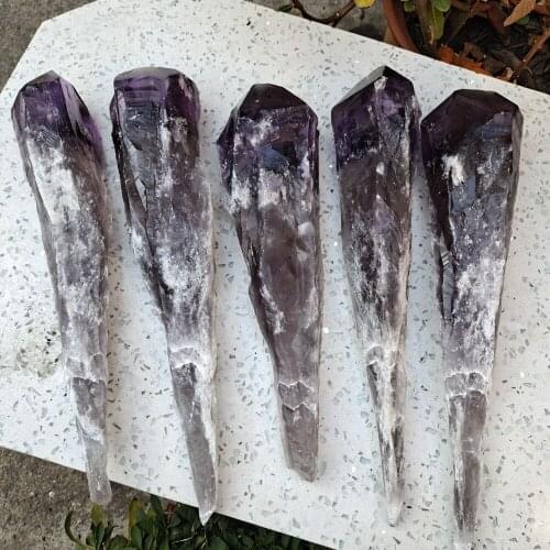 Natural Amethyst Quartz Cluster Crystal Wand Point Healing Specimen