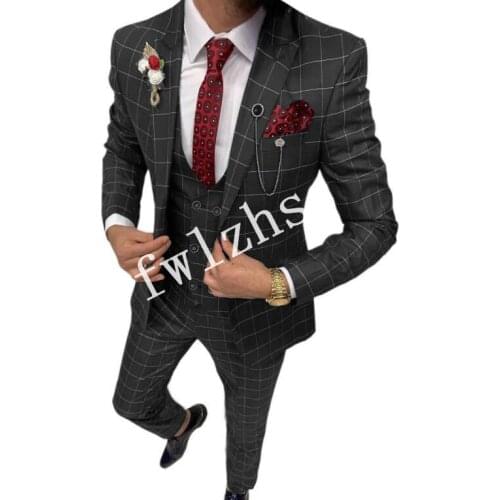 New Arrival One Button Groomsmen Peak Lapel Groom Tuxedos Men Suits Wedding/Prom Best Man Blazer ( Jacket+Pants+Vest+Tie) B357