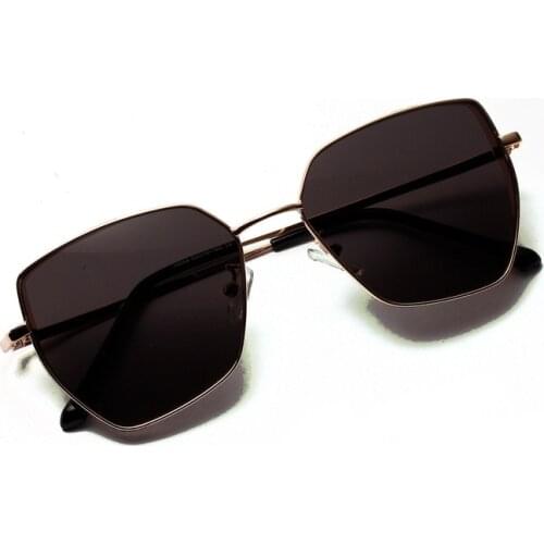 Retro Classic polygon oversized Sunglasses Men Women Luxury Vintage Black Metal frame Mirrors Square Sun Glasses UV400