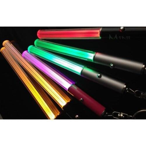Wholesale LED Flashlight Stick Keychain Mini Torch Aluminum Key Chain Key Ring Durable Glow Pen Magic Wand Stick Lightsaber LED