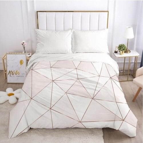Pink Geometry Bedding Set 3d Scenery Bed Linen Quilt Duvet Cover Sets Home Textile Decor Twin Single Queen King Size Fantasy
