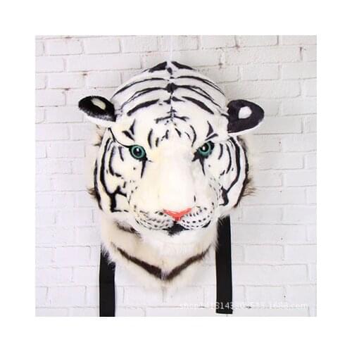 2018 Hot 3D Tiger Head Backpack Cartoon Animal Lion panda Plush Backpack Fashion personality trend attention Christmas