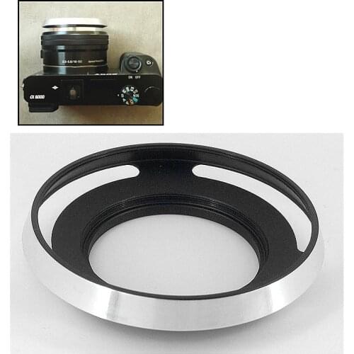 Silver 40.5 mm Vented Lens Hood replace LH-S1650 for Sony NEX5 NEX3 E PZ 16-50 f/3.5-5.6 OSS SELP1650 40.5mm