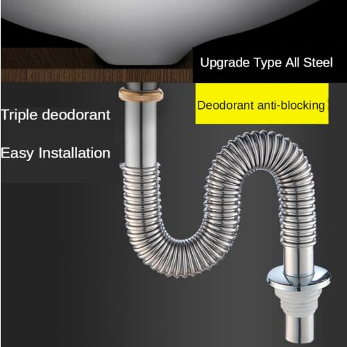 Kitchen Stainless Steel Sink Drain Filter Single Sink Drain Pipe Deodorant Sewer Accessories