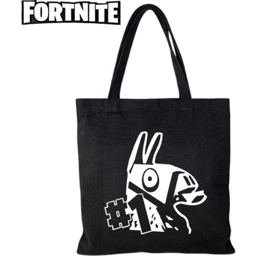 Fortnight One-shoulder Storage Bag Men and Women Anime Figure Simple Printing Shopping Bag Unisex Portable Canvas Shoulder Bag