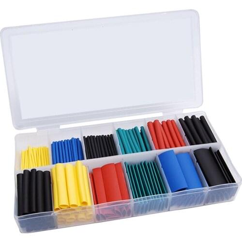 164pcs/box 8 Size Heat Shrink Tube Shrinking Assorted Polyolefin Insulation Sleeving Wire Cable Flame Retardant Environmental