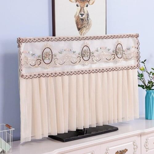 Embroidery Fabric Television Cover Dirt-Proof Cover Double-Sided Screens Drape 32 40 50 55 60 Inch