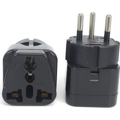 Universal Black Copper 10A 250V EU US UK AU japan swiss germany france to Israel Egypt Pakistan adapter plug Type H