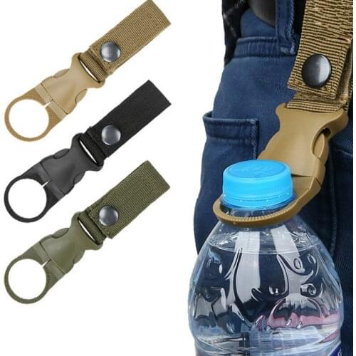 Military Buckle Webbing Straps Multifunctional High Strength Nylon Water Bottle Carabiner Belt Hanging Keychain Key Hook