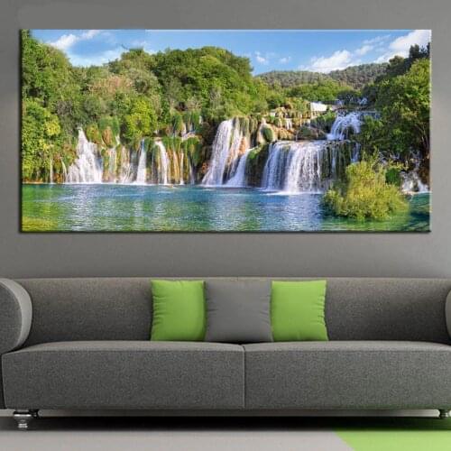 "Zooya Full Square/Round Drill Diy Large Diamond Painting Natural Landscape 5D Diamond Embroidery Waterfall Lake Decoration Jq25