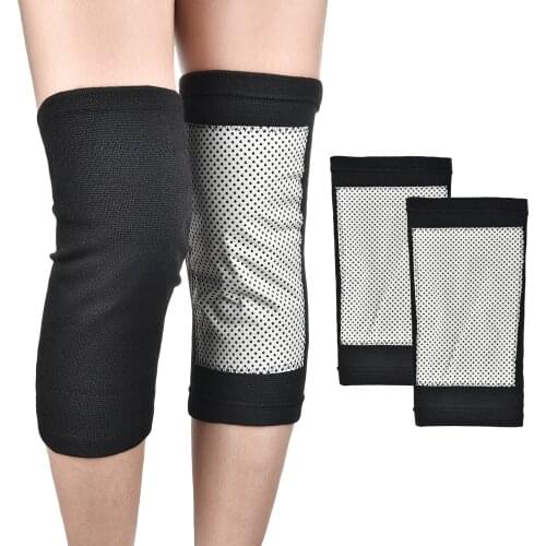1 Pair Tourmaline Self-heating Knee Support Brace Magnetic Therapy Kneepad Tourmaline Belt Knee Sleeve Health Care Pain Relief