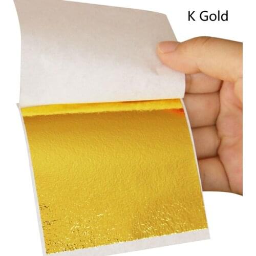 100Pcs Imitation Gold Sliver Copper Foil Papers Leaf Leaves Sheets Foil Paper Gilding Craft Resin Jewelry Making Filling