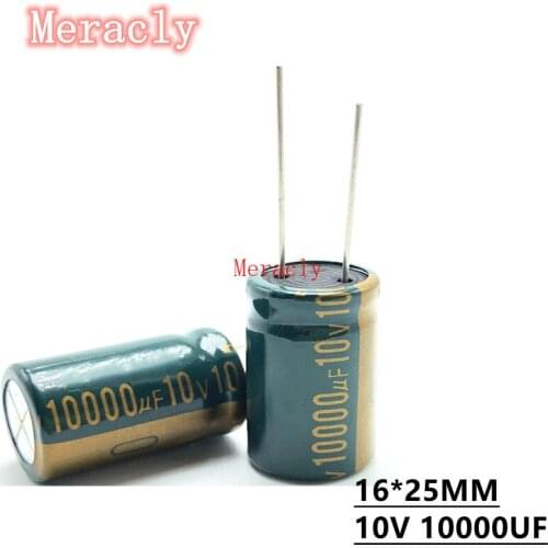 2PCS 10V 10000UF Aluminum electrolytic capacitors Own factory long life High frequency and low resistance best quality 20