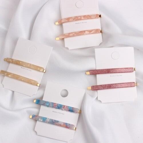 2pcs/Set Fashion Women Metal Acetate Hair Pin Clip Leopard Hair Clip Geometric Hairpins Hairgrips Hair Accessories