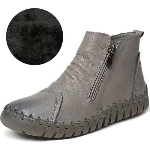 2021 Fujin vintage cow genuine leather mixed color new med heels round toe zipper fashion Chelsea boots design Winter boots