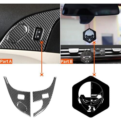 Car Door Lock Panel Frame Cover Trim Sticker for Chevrolet Corvette C6 2005-2007 Carbon Fiber LHD 3pcs Decoration Accessories
