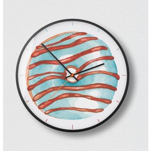 Donuts 3D Metal Quartz Wall Clock For Home Decoration Silent Movement Wall Watch Modern Design Mute Duvar Saati