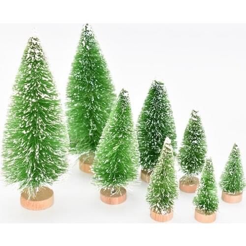 5Pcs Small Christmas Tree Ornaments Sisal Pine Tree Cedar DIY Christmas Decorations For Home 2021 Navidad Xmas New Year Decor