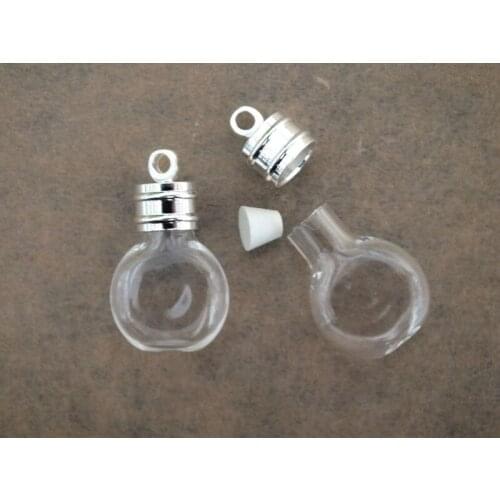 6mmDiy small glass Oblate spheroid pendant,Pop art handmade necklace,25x13mm