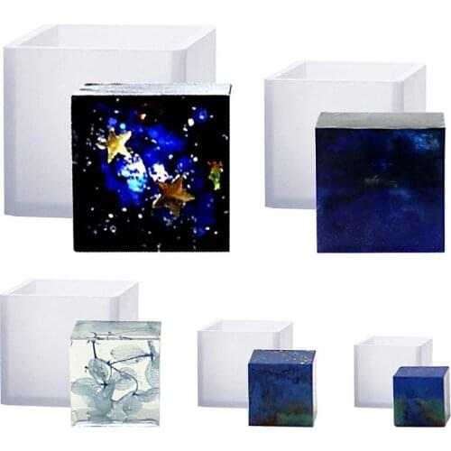 6Pcs Square Resin Mold Cube Silicone Molds Resin Casting Jewelry Making 6 Sizes