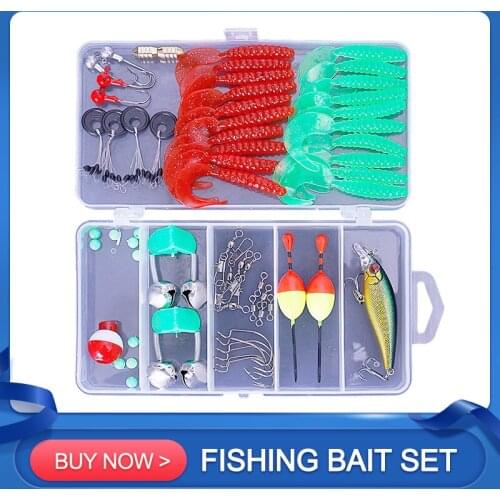 Hot 62 Pcs Artificial Fishing Lure Baits Kit Fishing Lures Artificial Baits Wobblers Jig Artificial Bait Carp Fishing Tackle