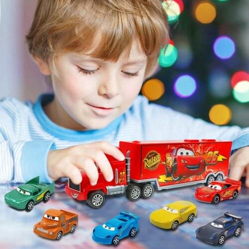 7pcs/set Disney Pixar Car 3 Jackson Storm McQueen Cruz Mack Uncle ABS Diecast Model Truck Car New Year Toys For Kids