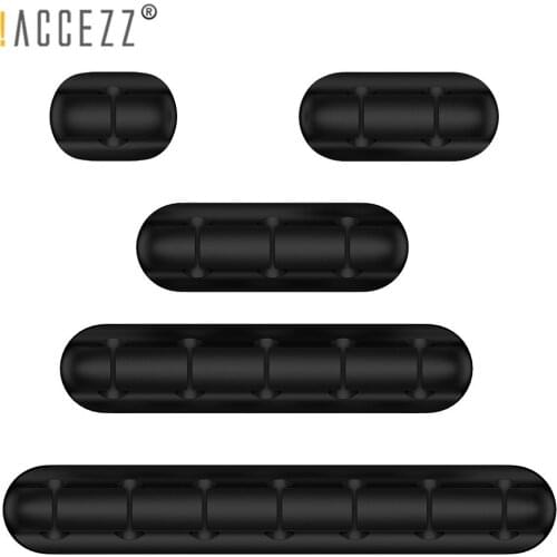 !ACCEZZ Cable Organizer Silicone USB Cable Management Tie Fixer Wire Winder For Mouse Earphone Office Desktop Car Clips Holder