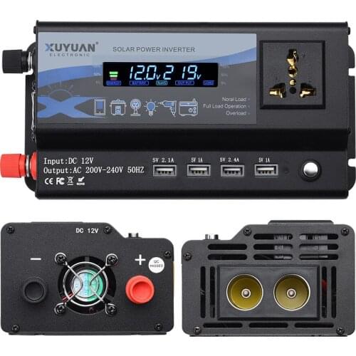 Car inverter 12v24v4000w LED colorful atmosphere light 4USB charging converter charger