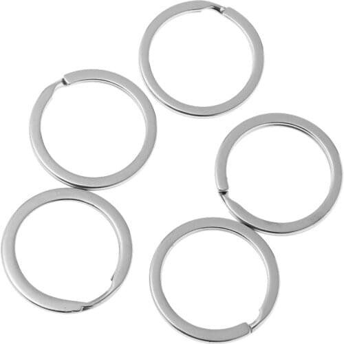 Blesiya 100pcs DIY Vintage Flat Split Metal Key Ring Keychain Accessory 28mm