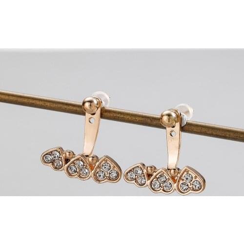 Chandler Shiny Crystal Rhinestone Love Jackets Earring New Design Fashion Statement Jewelry for Women Gift Heart Earing Brincos