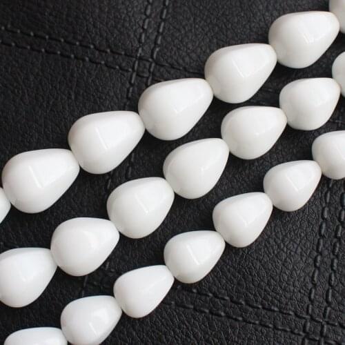 White porcelain agates hexahedron water drop shape beads beads 15inch per strand