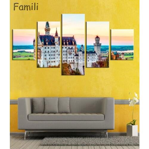 Living room bedroom home wall Art decoration fabric poster neuschwanstein castle bavaria germany famous building landscape