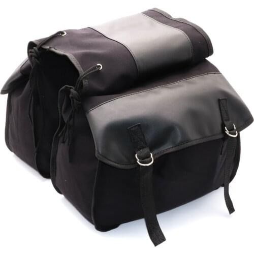 Canvas Back Pack Saddlebags Luggage Box Side Tools Bag Pouch For Harley Suzuki DR 650 Honda Shadow Kawasaki Touring Custom