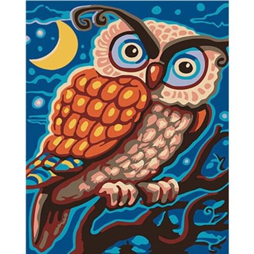Colorful Owl Framed Pictures DIY Painting By Numbers DIY Oil Painting On Canvas Home Decoration Wall Art GX26203 40X50CM