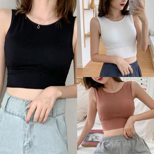 New Women Tank Crop Top Sexy Seamless Underwear U Back Tops Sexy Lingerie Summer Crop Top Women Camis Sleeveless Camisole Femme