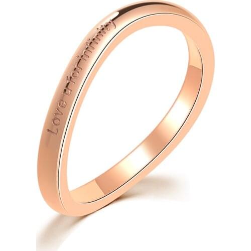 Martick Fashion Distortion Rings English Letter Rose Gold Color Rings For Woman Finger Jewelry R62
