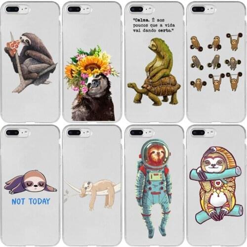 Cute Sloth Flowers Cover Case for Xiaomi Redmi Note 9 9S 9A 9C 8T 8 7 6 5 4 Pro Max Prime