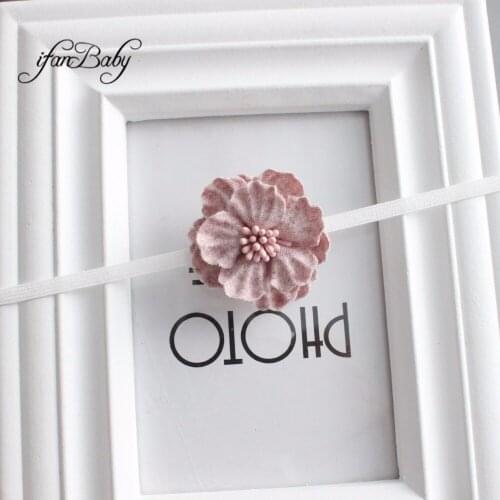 Fashionable kids girl Summer headband elastic leather flower headband