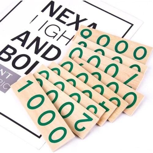Montessori Educational Wooden Digital Number 1-9000 Cards Mathematics Learning Educational Kids Toy New