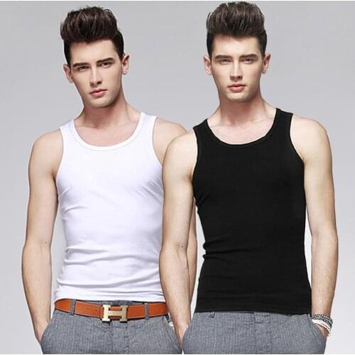 3pcs/lot Mens Underwear Sleeveless Fitness Bodybuilding Tank Tops Solid Mens Muscle Vest Undershirts O-neck Slim T-shirt