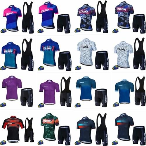 STRAVA Mens Professional Quick dry And Breathable Summer Short Sleeves Cycling Jersey Set With Custom Logo And Sublimation Suit