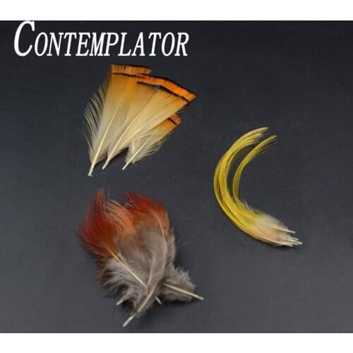4optional Styles 30pcs Golden Pheasant Tippet Section Abdomen Feathers Tail Feather Fly Tying Body Wing Materials Salmon Flies